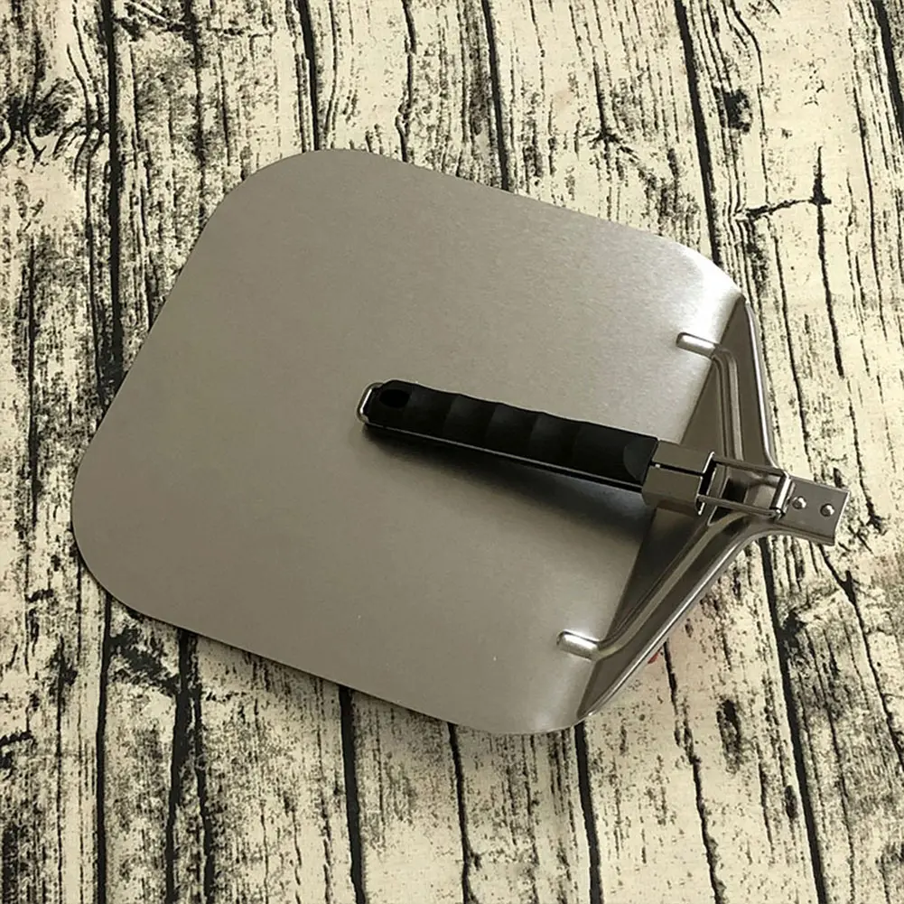 Stainless Steel Rectangular Pizza Shovel with Foldable Handle Pizza Turning Shovel Non-Stick Multi-function for Baking