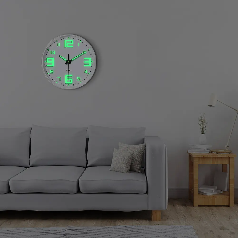 8Inch Silent Non-Ticking Wall Clocks Battery Operated Silent Light Up Wall Clocks for Living Room Bedroom Kitchen Bathroom Decor