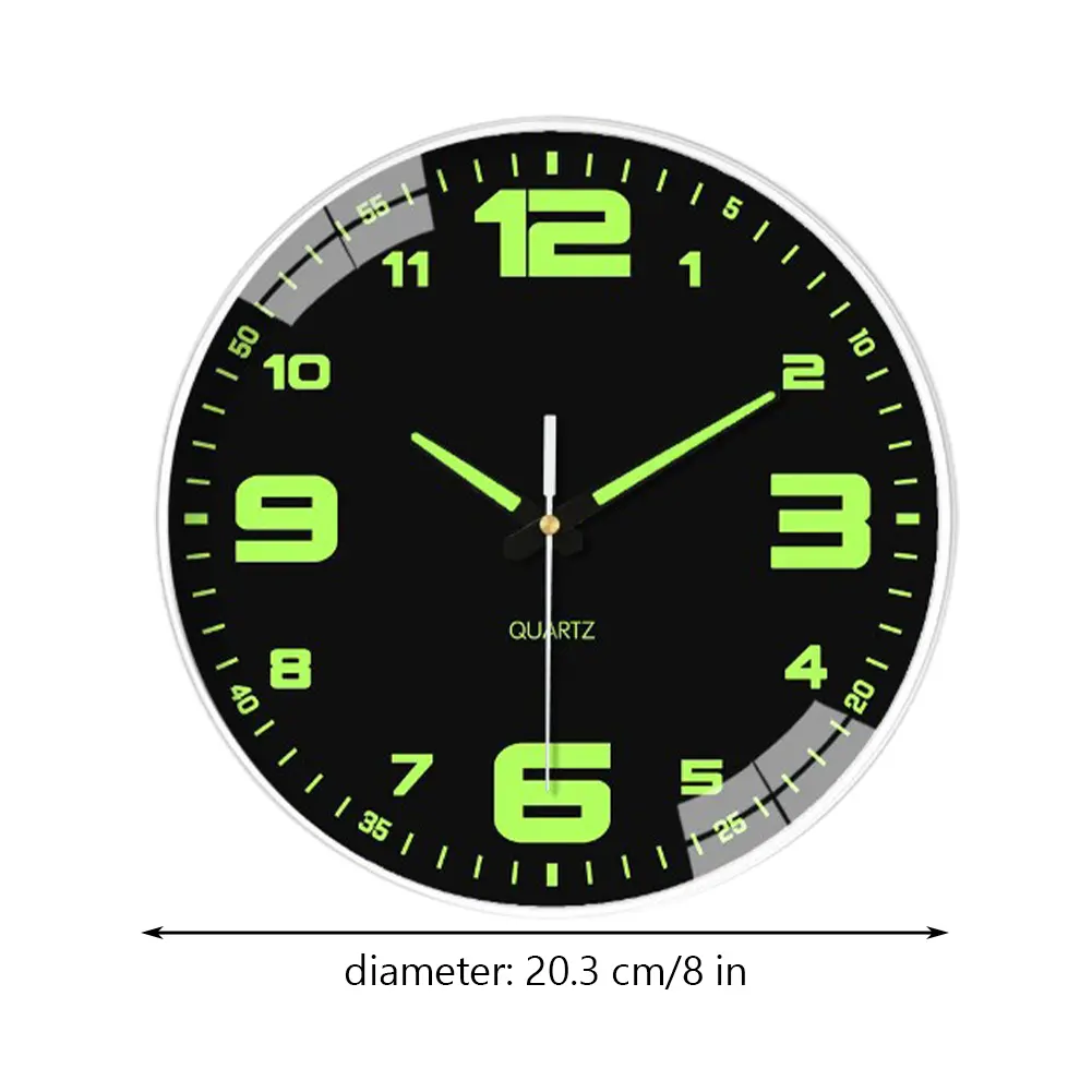 8Inch Silent Non-Ticking Wall Clocks Battery Operated Silent Light Up Wall Clocks for Living Room Bedroom Kitchen Bathroom Decor
