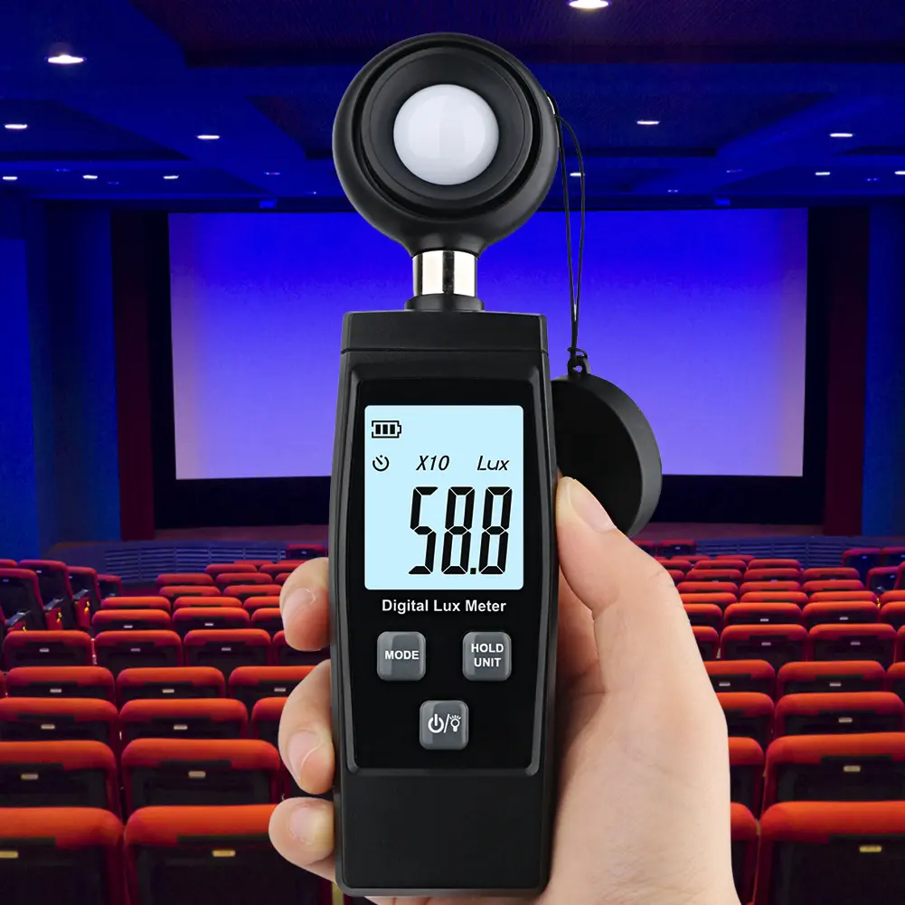 Digital Handheld Illuminometer LCD Display Luminometer 0-200000 Lux Photometer High Accuracy Luxmeter Lux/FC Measure Tester