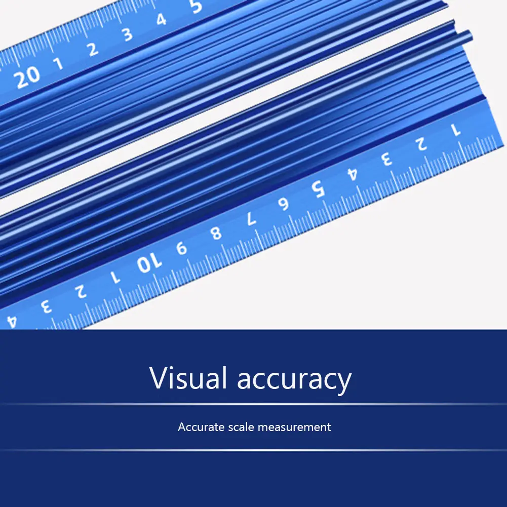 20/30cm Straight Multi-function Ruler Protective Ruler Metal Ruler Aluminum Alloy Non-slip Cutting Rule Gauge Woodworking Tools
