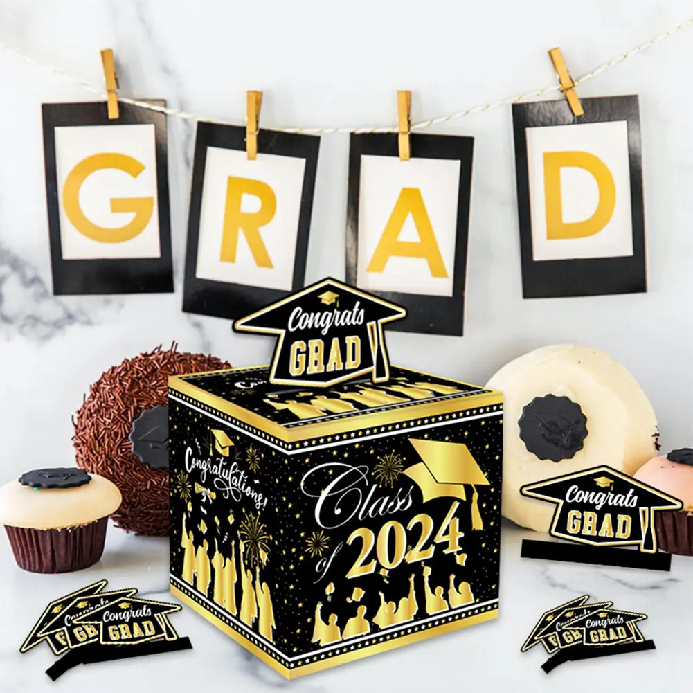 2024 Graduation Money Box Pull Cash Gift Box with Pull Out Card Money Clip Cash DIY Set Multifunctional for Graduation Favors
