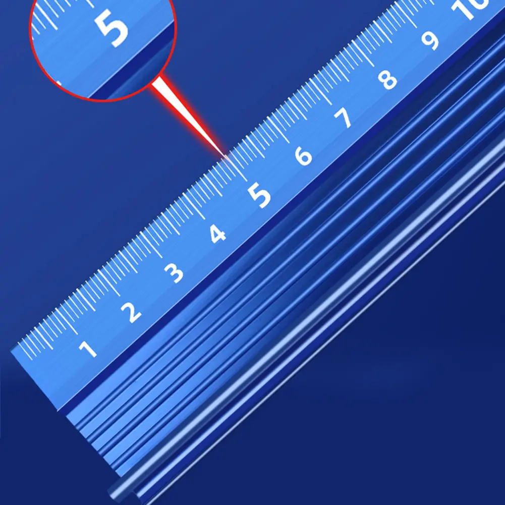 20/30cm Straight Multi-function Ruler Protective Ruler Metal Ruler Aluminum Alloy Non-slip Cutting Rule Gauge Woodworking Tools