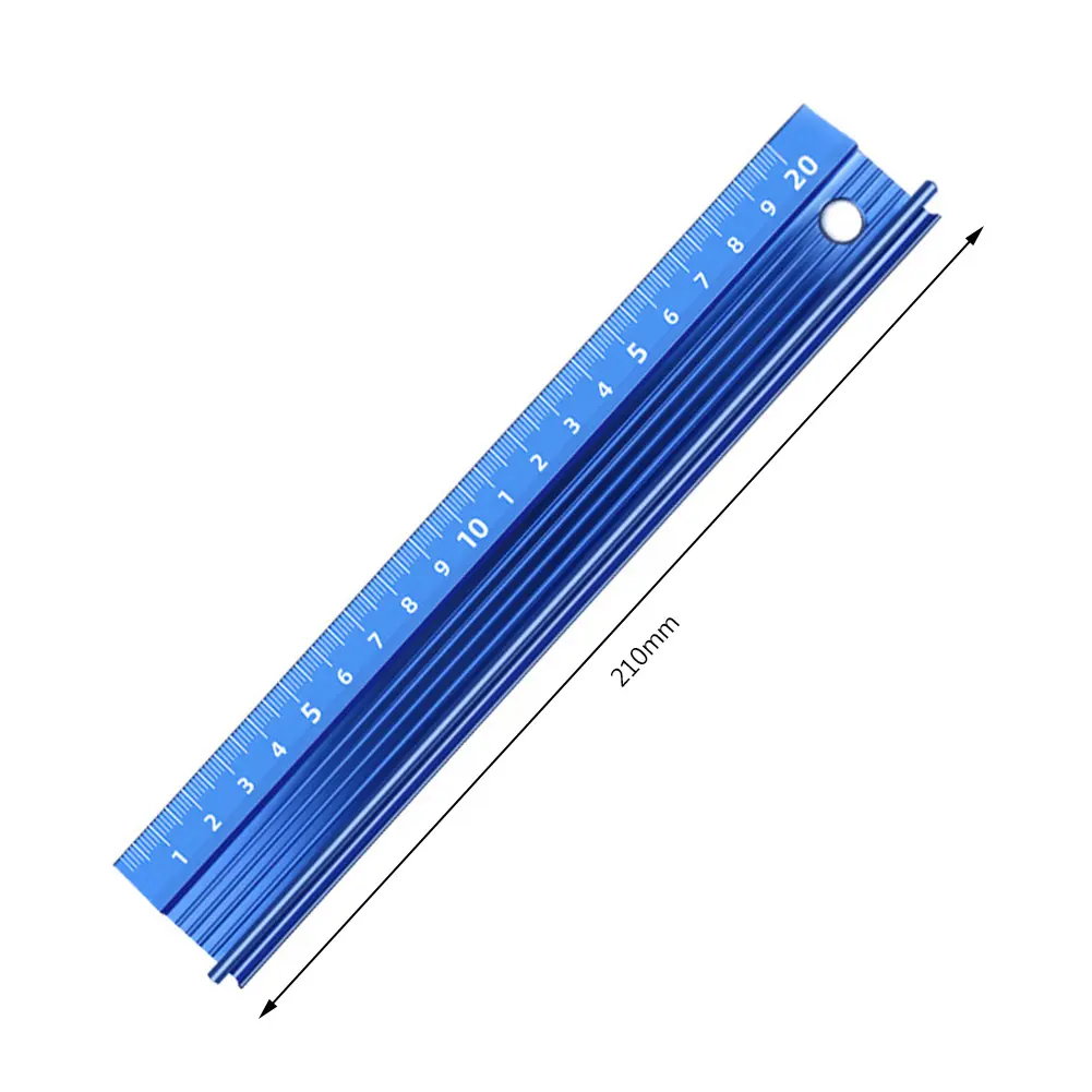 20/30cm Straight Multi-function Ruler Protective Ruler Metal Ruler Aluminum Alloy Non-slip Cutting Rule Gauge Woodworking Tools