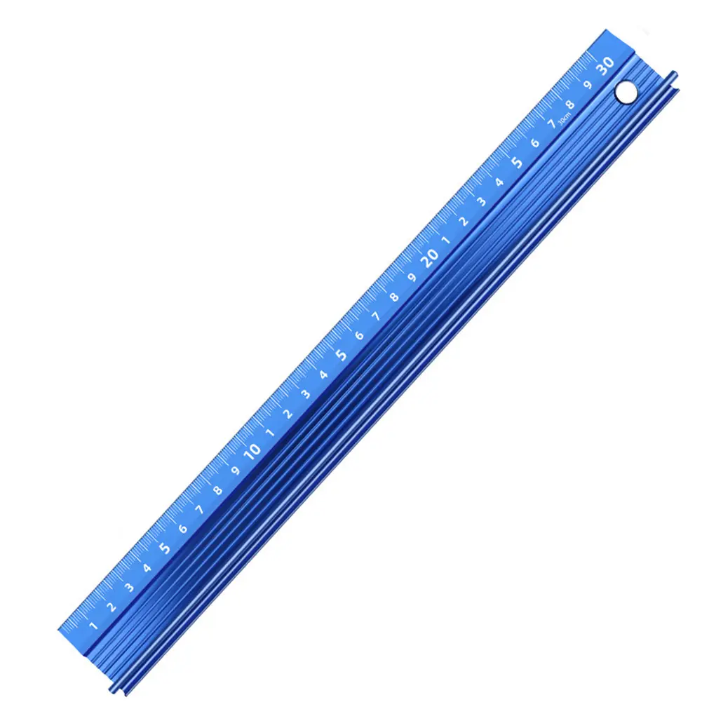 20/30cm Straight Multi-function Ruler Protective Ruler Metal Ruler Aluminum Alloy Non-slip Cutting Rule Gauge Woodworking Tools
