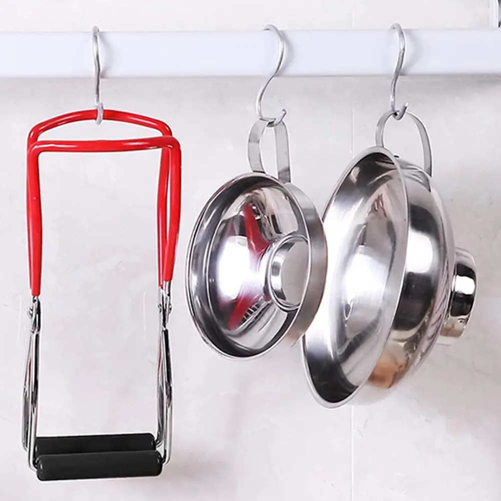 4Pcs Canning Funnel with Grip Handle Stainless Steel Canning Jar Lifter Multi-purpose Can Tongs for Transferring Spices Liquids