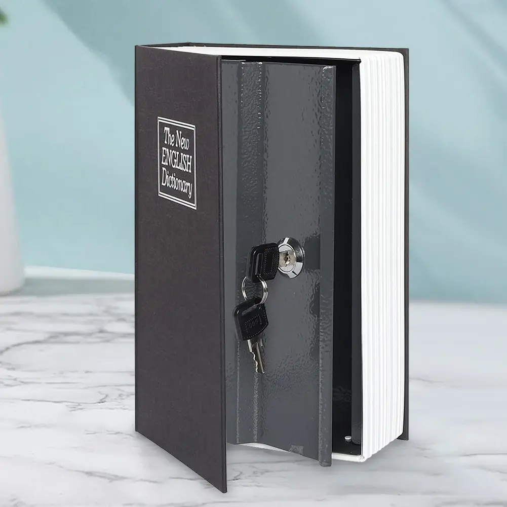 Book Safe Safe Money Box with Lock and Keys Vintage Treasure Box Creative English Dictionary Secret Book for Kids Birthday Gifts