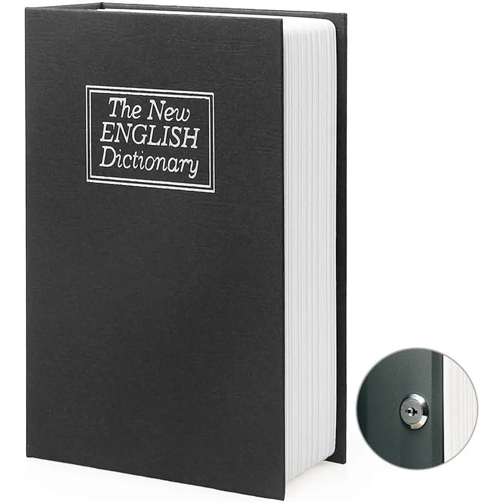 Book Safe Safe Money Box with Lock and Keys Vintage Treasure Box Creative English Dictionary Secret Book for Kids Birthday Gifts