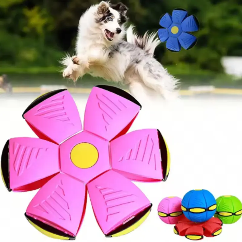 Outdoor sports flying ball toys two transformation forms flying saucer ball bouncing ball educational fitness pet interaction 3+