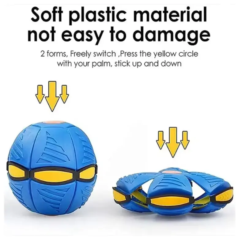 Pet Outdoor Fun Toys UFO Ball Magic Deformation Bouncing Ball Without LED Light Flying Puppy Toy Decompression Gift