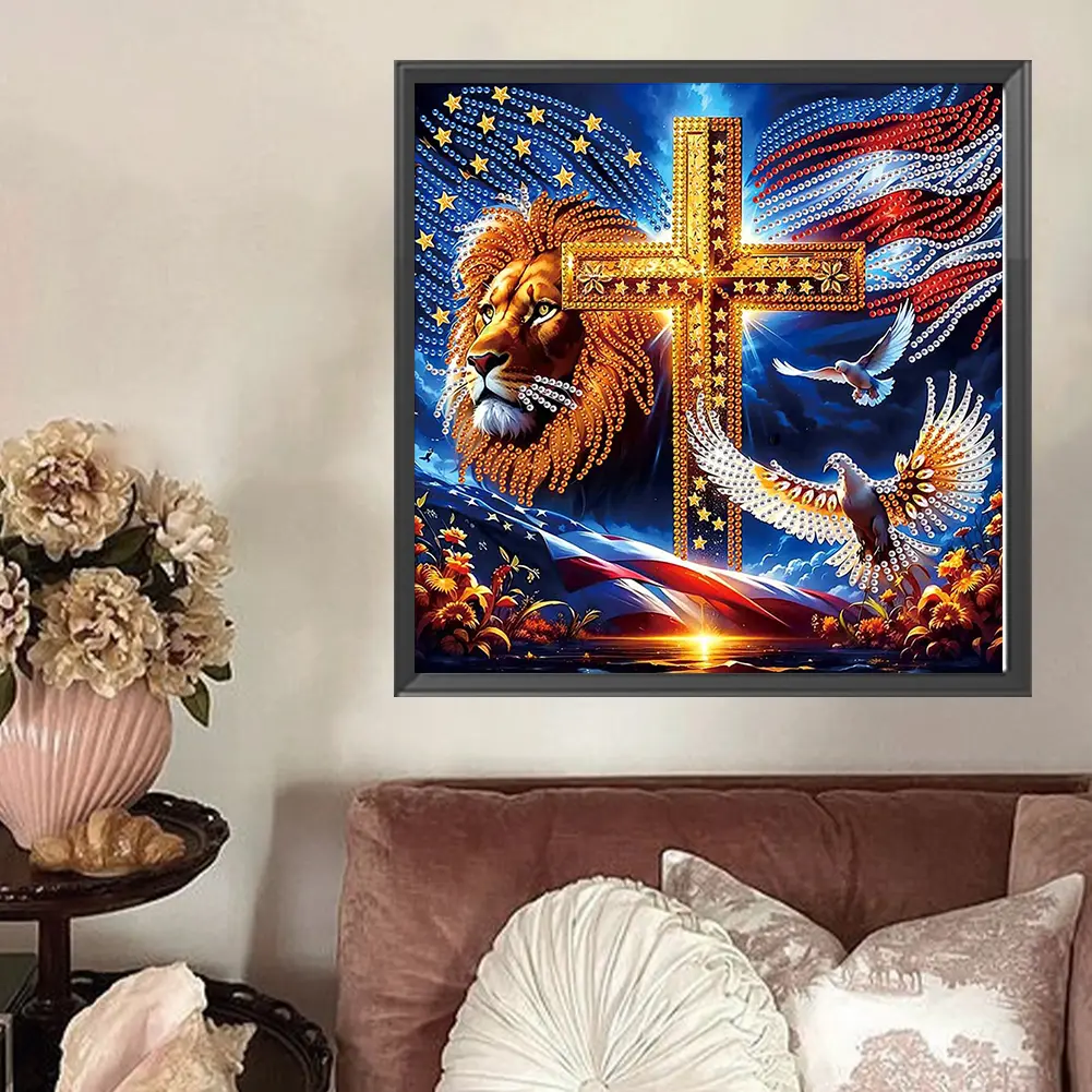 Diamond Painting independence Day Kit 5D DIY Handmade Art Crafts Partial Special Shaped Drill for Home Wall Hanging Decoration