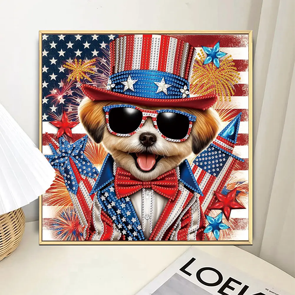 Diamond Painting independence Day Kit 5D DIY Handmade Art Crafts Partial Special Shaped Drill for Home Wall Hanging Decoration