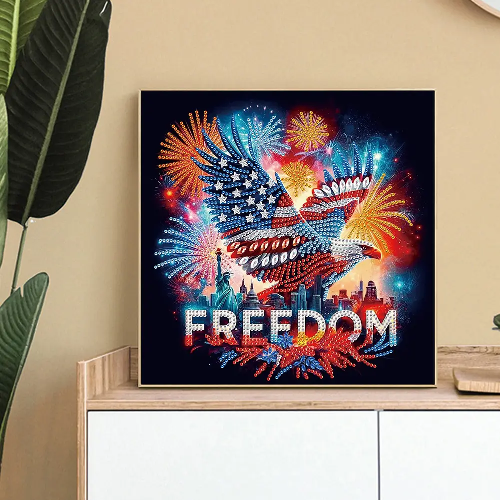 Diamond Painting independence Day Kit 5D DIY Handmade Art Crafts Partial Special Shaped Drill for Home Wall Hanging Decoration