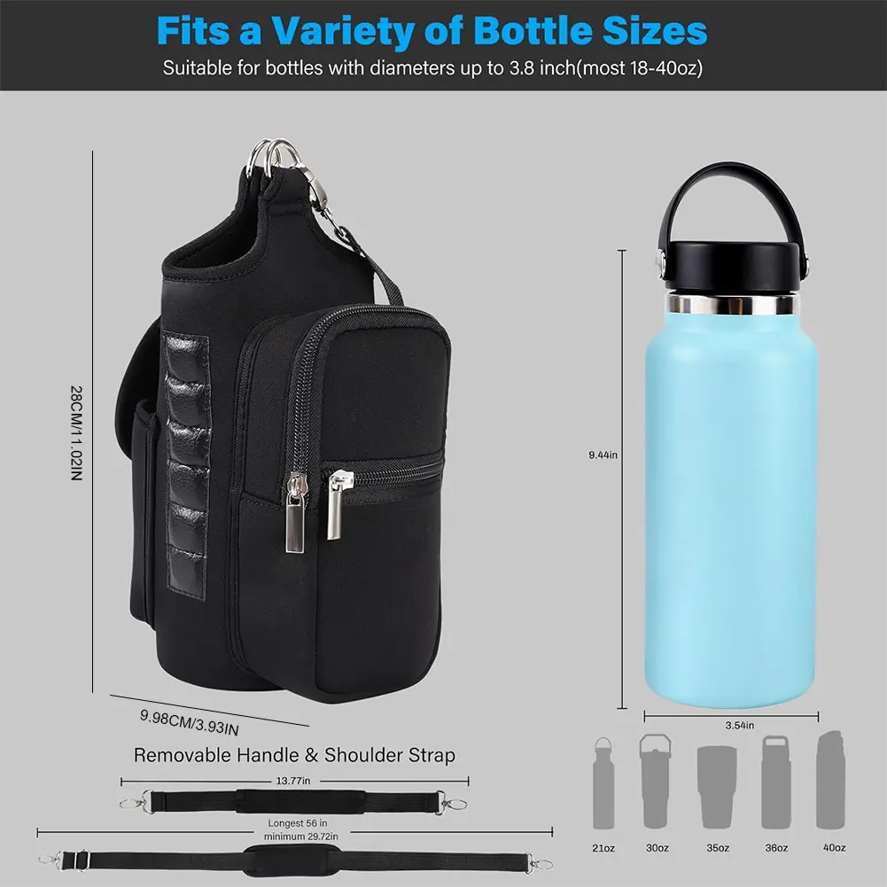 Magnetic Gym Bag Sling Bag Crossbody Water Bottle Pouch Water Bottle Carrier Bag for Men Women Fitness Travel Sports