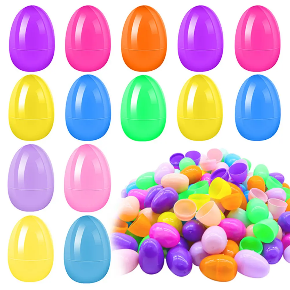 200/100pcs Easter Egg Twisted Opening Eggshell Waterproof Gift Packing Box Reusable Empty Bright Eggshell for 2025 Spring Easter