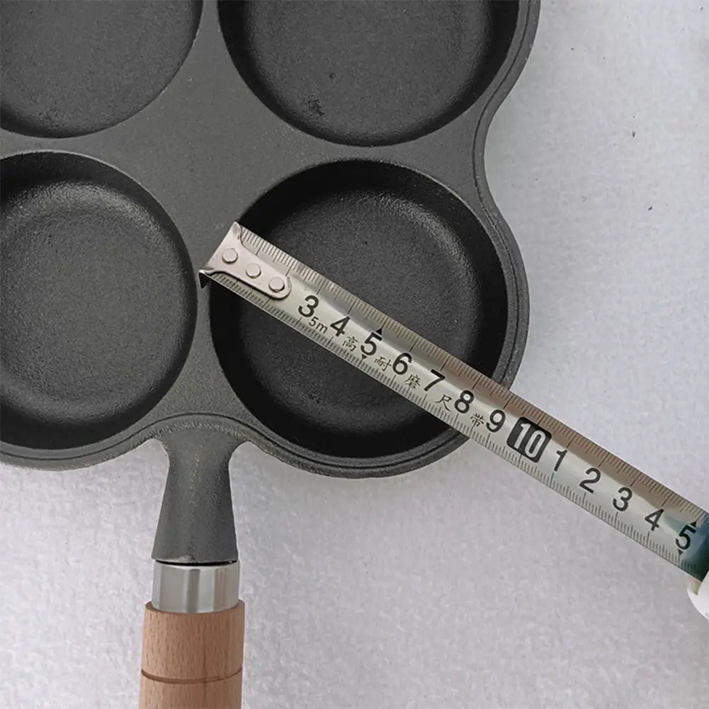 4 Cup Cast Iron Egg Frying Pan for Breakfast Pancake Pan Egg Cooker Pan Omelette Pan Suitable for Gas Stove & Induction Cookware