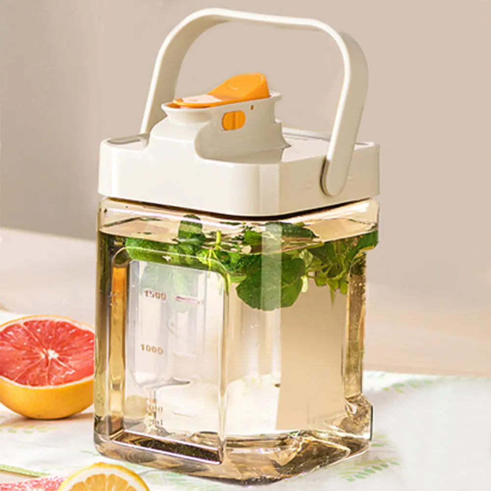 2.3L Portable Plastic Drink Dispenser with Spigot Refrigerator Cold Water Pitcher Beverage Liquid Drink Container