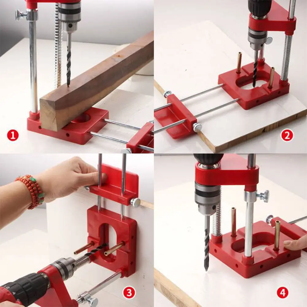 Precision Positioner Aluminum Alloy Adjustable Fixture with Scale Hole Puncher Locator Positioning Panel Carpenter DIY Hand Tool