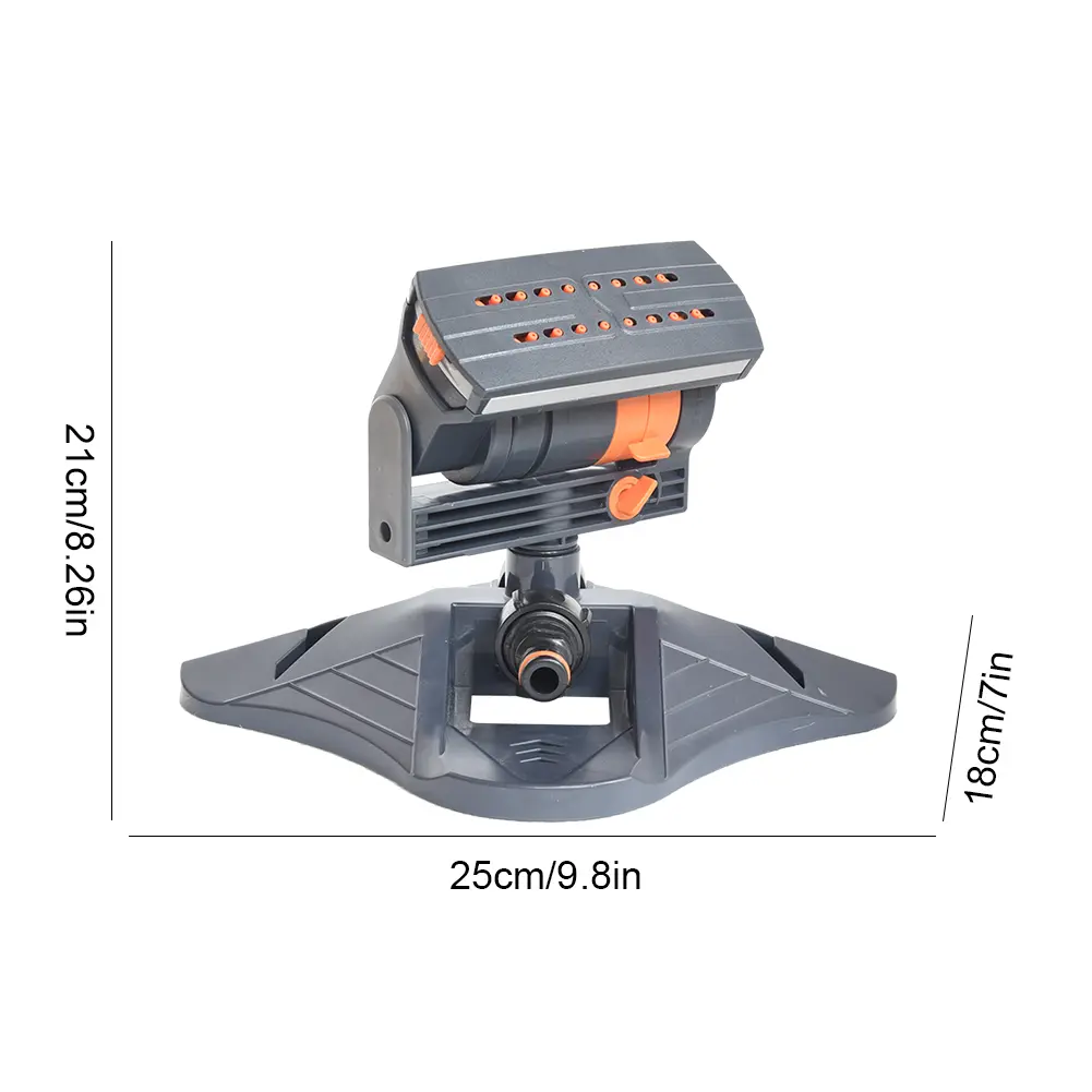 Mini Oscillating Sprinkler Adjustable Automatic Garden Sprinkler 16 Holes Rotating Lawn Sprinkler for Outdoor Yard Garden