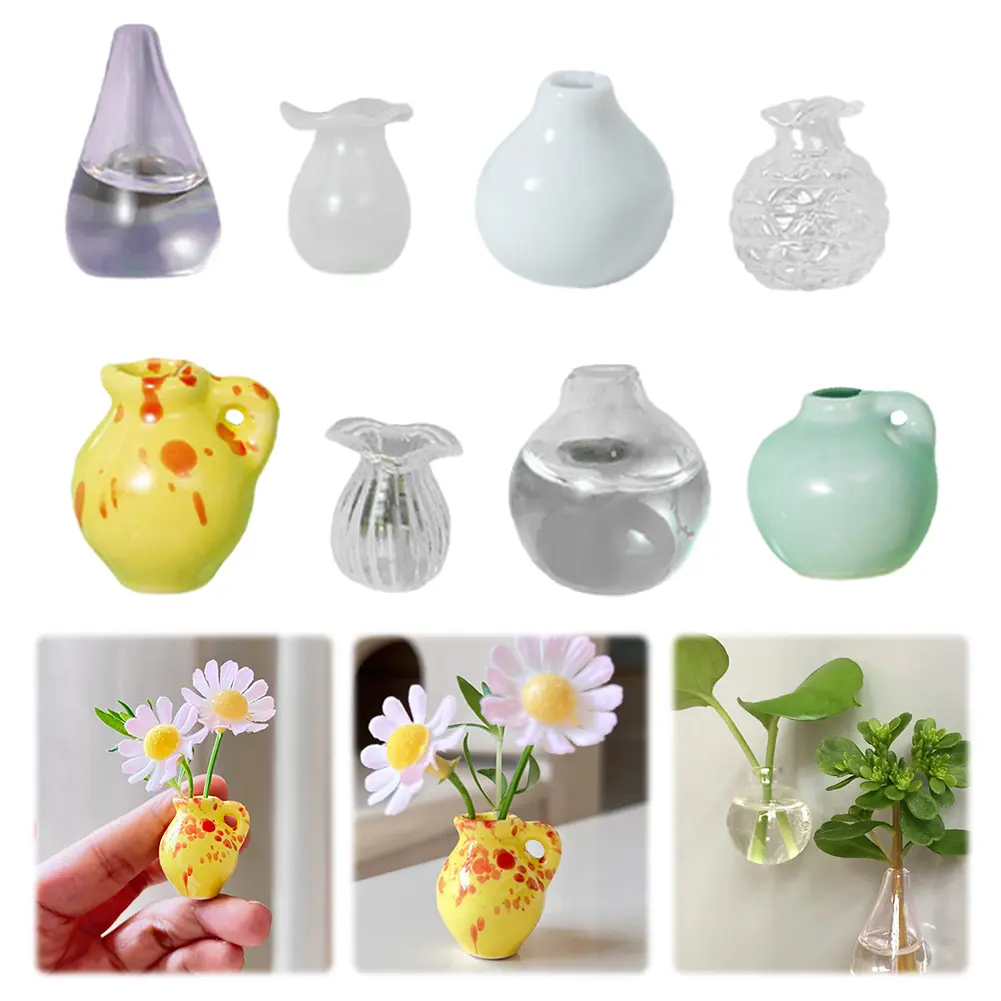New Refrigerator Magnets Mini Ceramic Vase Design DIY Fridge Magnets Refrigerator Stickers for Refrigerator Decor Kitchen Office