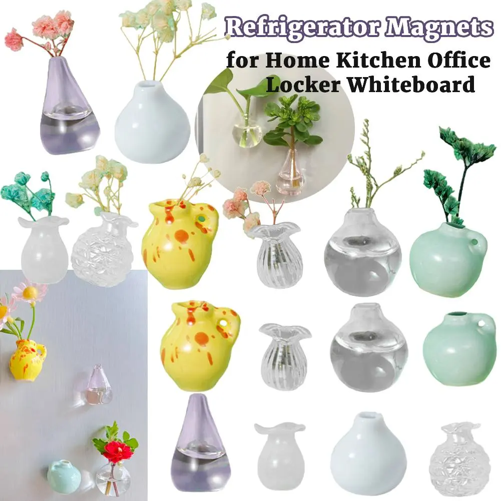 New Refrigerator Magnets Mini Ceramic Vase Design DIY Fridge Magnets Refrigerator Stickers for Refrigerator Decor Kitchen Office