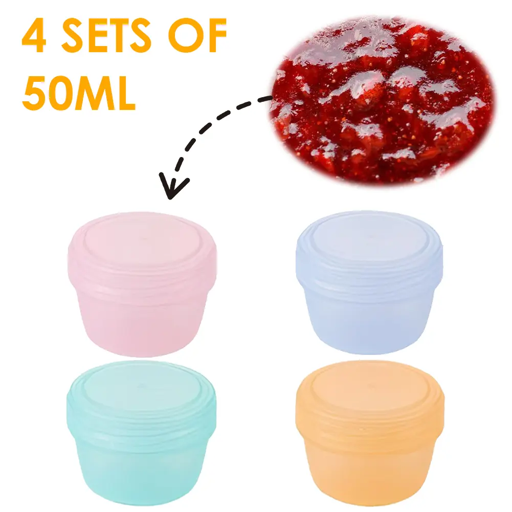 4/5/6Pcs Sauce Cup 50ML Plastic Salad Dressing Container Reusable Food Storage Box with with Leakproof Lid Home Kitchen Supplies
