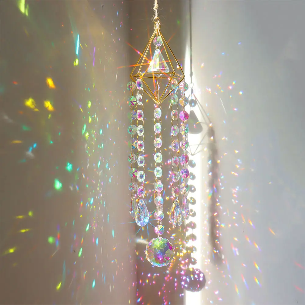 Wind Chime Pipa Prisms Crystals Catcher Jewelry Curtains Decor Chandelier Ornaments Crystal Suncatchers Garden Chandeliers Decor