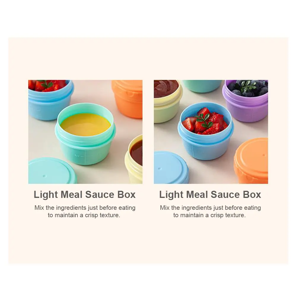 4/5/6Pcs Sauce Cup 50ML Plastic Salad Dressing Container Reusable Food Storage Box with with Leakproof Lid Home Kitchen Supplies
