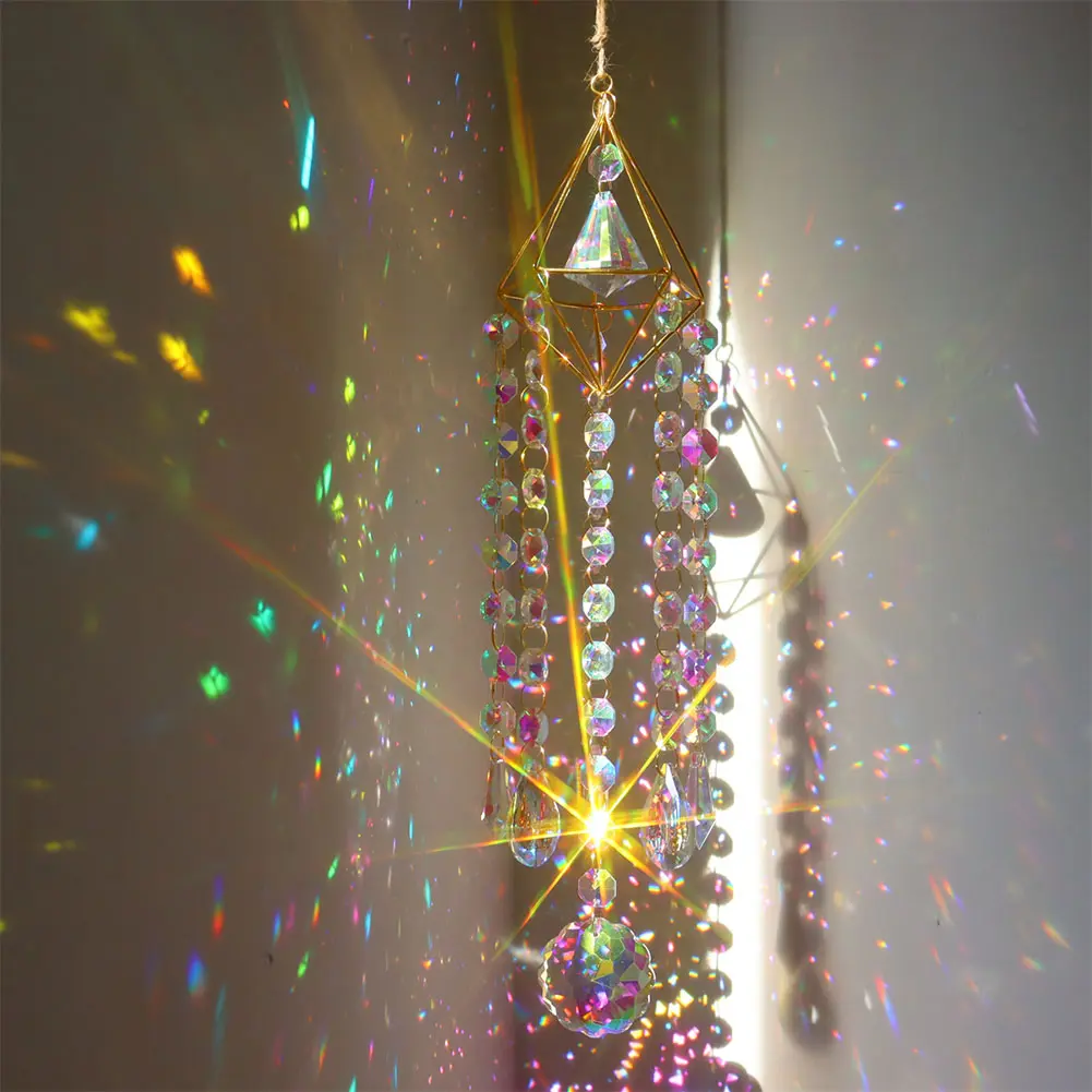 Wind Chime Pipa Prisms Crystals Catcher Jewelry Curtains Decor Chandelier Ornaments Crystal Suncatchers Garden Chandeliers Decor