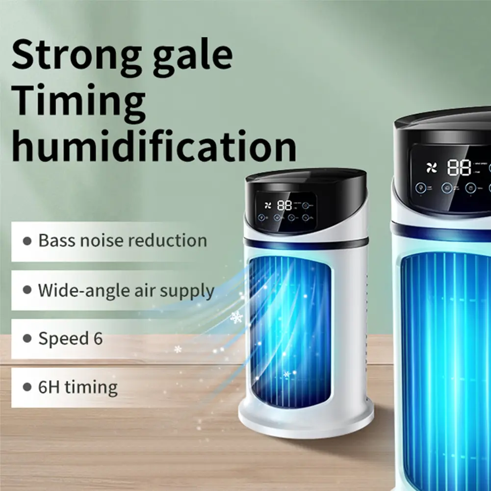Air Conditioner 3 in 1 Personal Quiet Table Fan 6 Speeds Options Circulation Wind Air Cooler Desktop Fan for Office Bedroom Desk