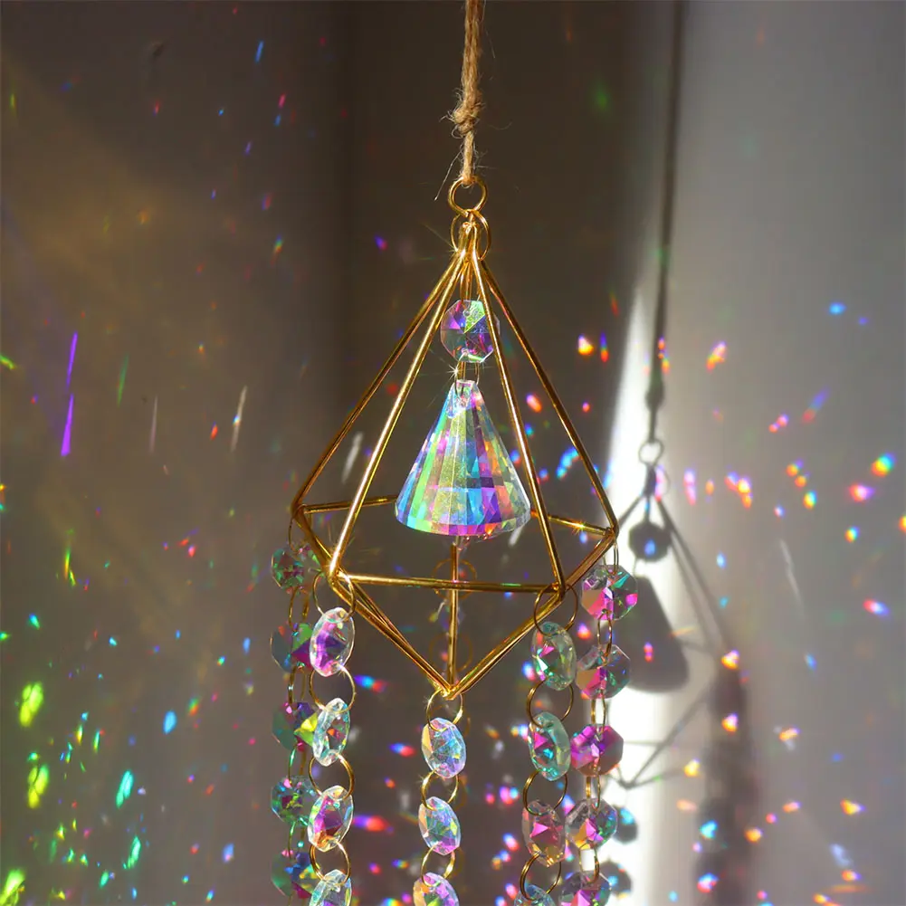 Wind Chime Pipa Prisms Crystals Catcher Jewelry Curtains Decor Chandelier Ornaments Crystal Suncatchers Garden Chandeliers Decor