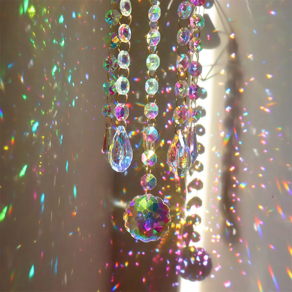 Wind Chime Pipa Prisms Crystals Catcher Jewelry Curtains Decor Chandelier Ornaments Crystal Suncatchers Garden Chandeliers Decor