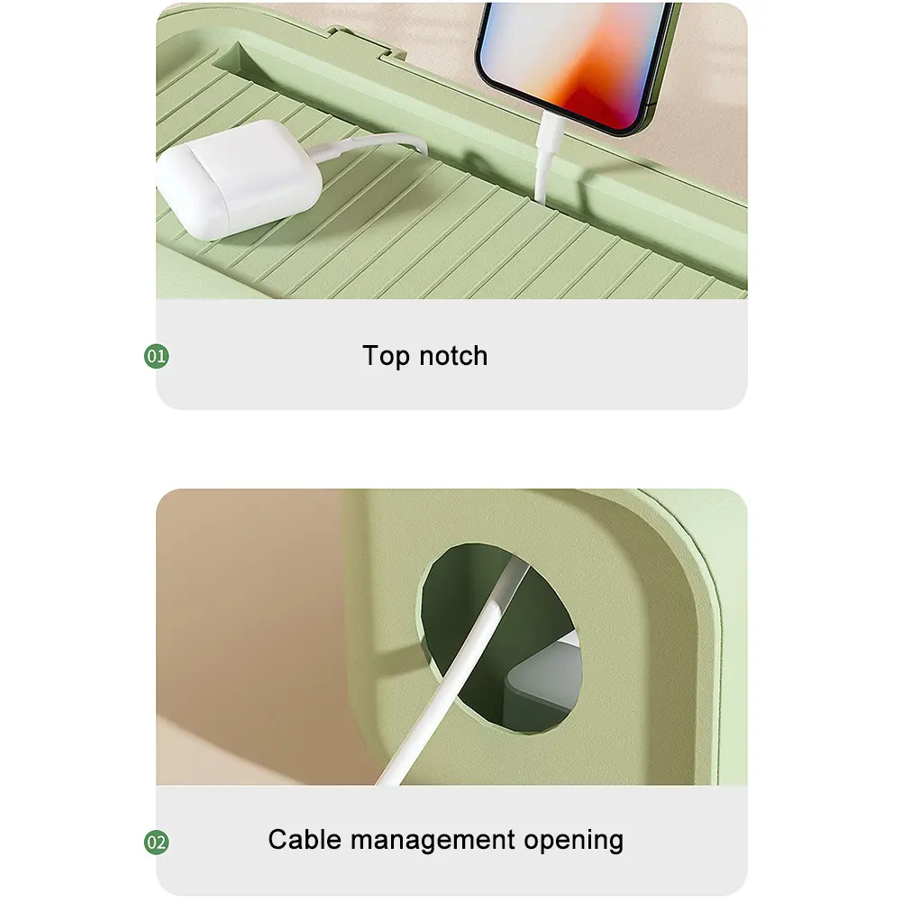 Power Cable Storage Box Large Capacity Desktop Line Storage Case Cable Management Box Charger Socket Organizer for Desk