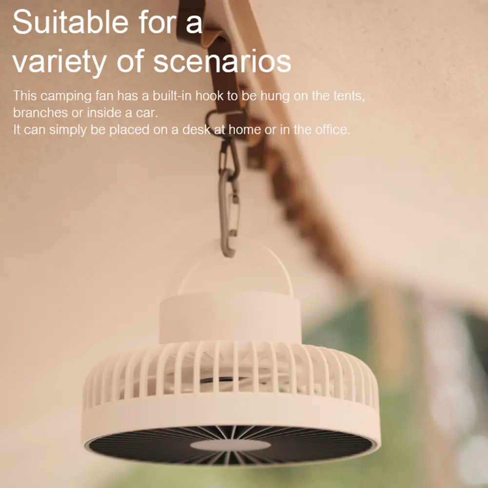 10000mAh Outdoor Camping Fan with Power Bank LED Lighting Circulator Desktop Fan 3 Modes Portable Electric Fan for Home Office