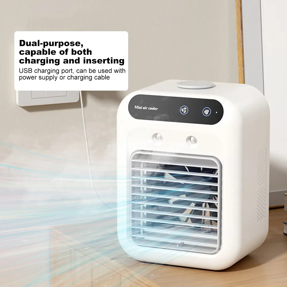 Portable Air Cooler Household Mini Air Conditioner Fan 500ML Air Cooling Fan Portable Tower Fan Home Office Deskt Fan Humidifier