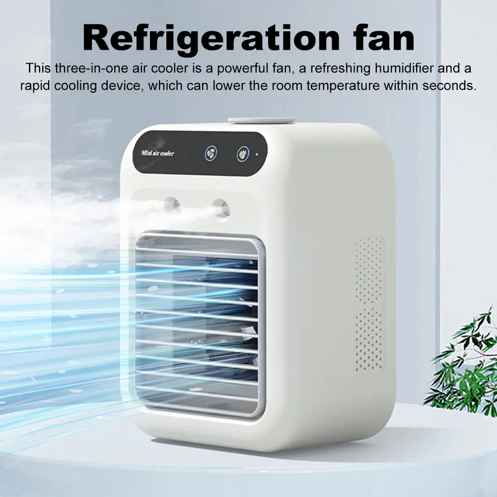 Portable Air Cooler Household Mini Air Conditioner Fan 500ML Air Cooling Fan Portable Tower Fan Home Office Deskt Fan Humidifier