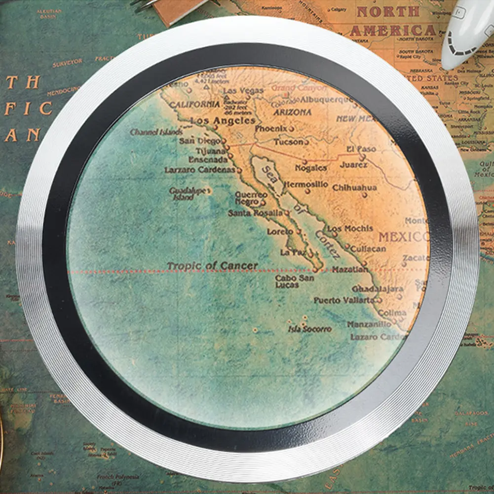 Illumination Paperweight Magnifier Dome Desktop Magnifying Glass 70mm Optical Glass Lens Reading Magnifier for Map Coin