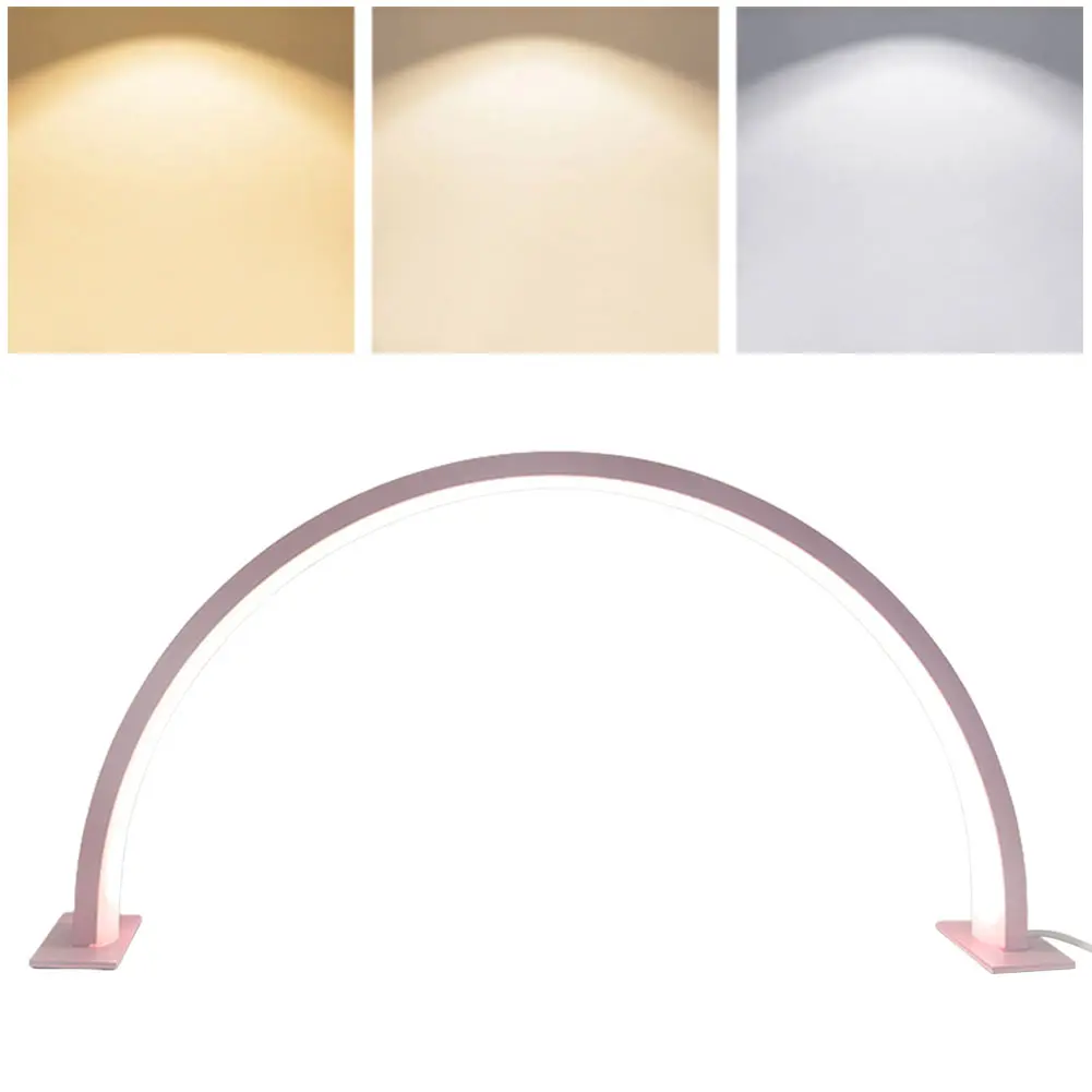 Half Moon Light for Nail Desk with 3 Color Modes Nail Desk Lamp Fill Light for Nail Tattoos Eyebrows Beauty