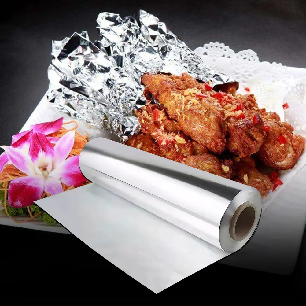 1 Pack Heavy Duty Disposable Tinfoil 12.2x1.65in Aluminium Foil Foil Wrap for Storing Cooking Food
