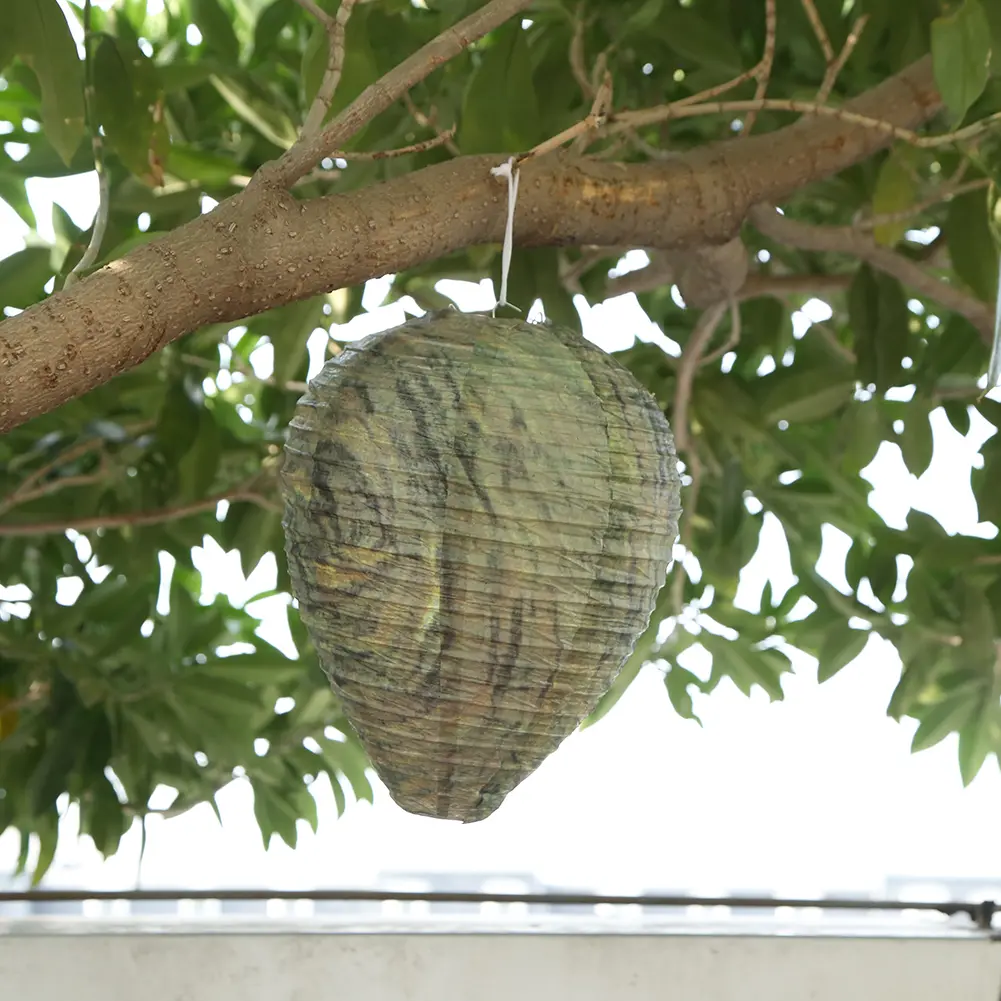 28x22cm Hanging Wasp Nest Decoy Garden Decorative Wasp Nest Outdoor Fake Wasp Nest Wasp Deterrent Lantern Yard Garden Supplies