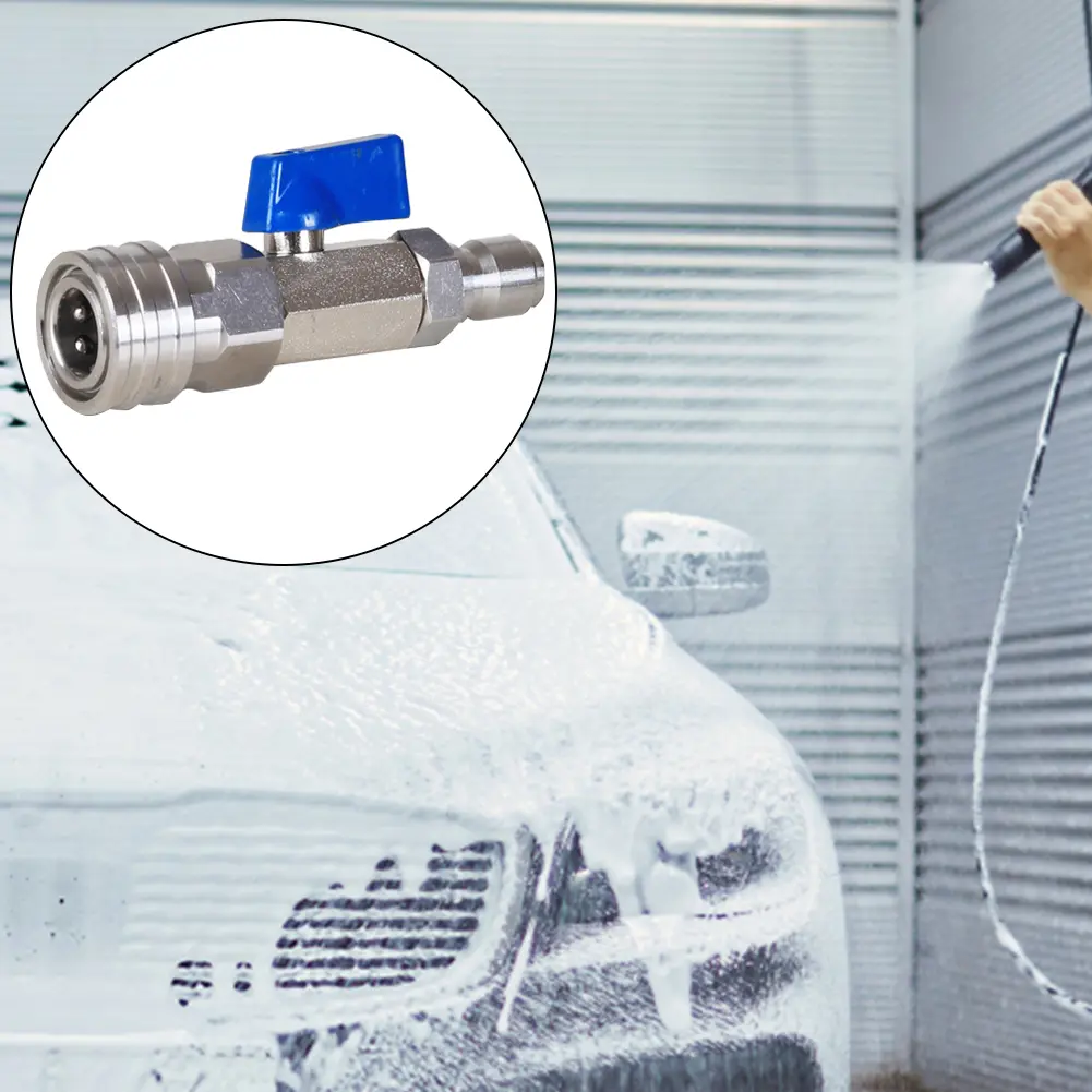 High Pressure Washer Ball Valve Kit with 3/8 Or 1/4 Inch Quick Connector Ball Valve Shut Off Ball Valve for Power Washer Hose