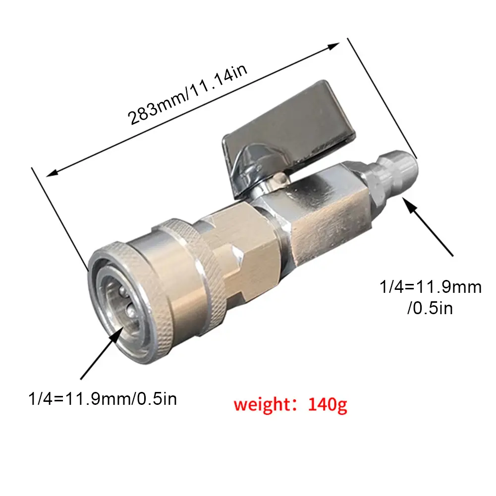 High Pressure Washer Ball Valve Kit with 3/8 Or 1/4 Inch Quick Connector Ball Valve Shut Off Ball Valve for Power Washer Hose