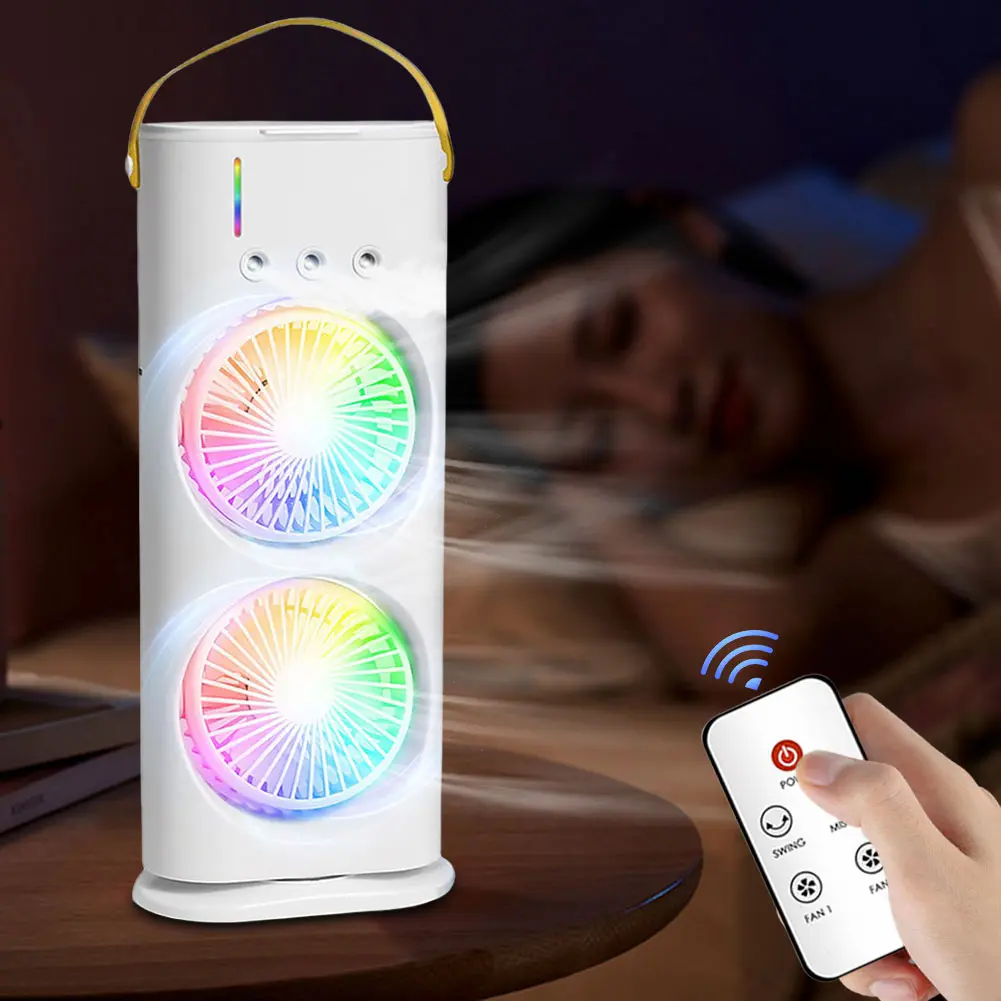 Portable Air Conditioner LED Night Lights Evaporative Air Cooler Humidifier Fan for Room Bedroom Office
