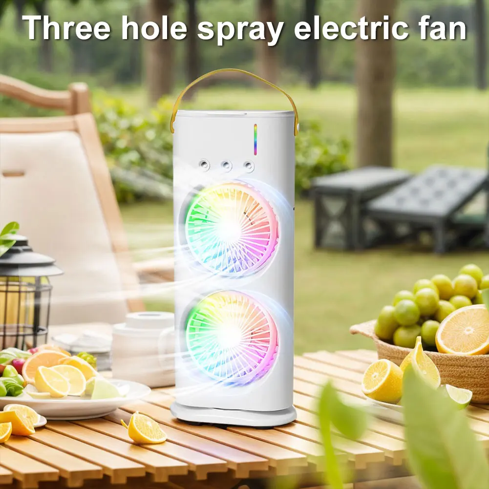Portable Air Conditioner LED Night Lights Evaporative Air Cooler Humidifier Fan for Room Bedroom Office