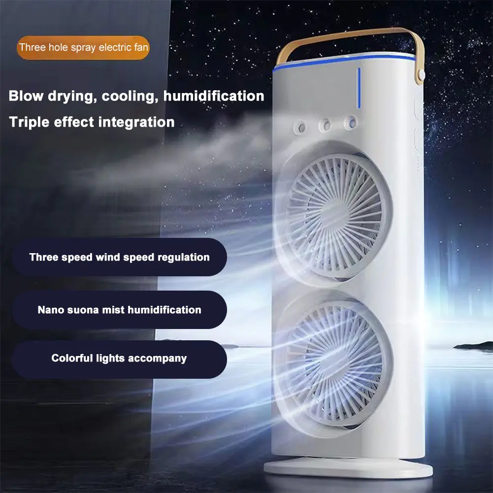 Portable Air Conditioner LED Night Lights Evaporative Air Cooler Humidifier Fan for Room Bedroom Office