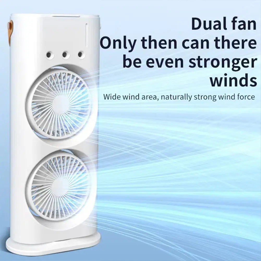 Portable Air Conditioner LED Night Lights Evaporative Air Cooler Humidifier Fan for Room Bedroom Office