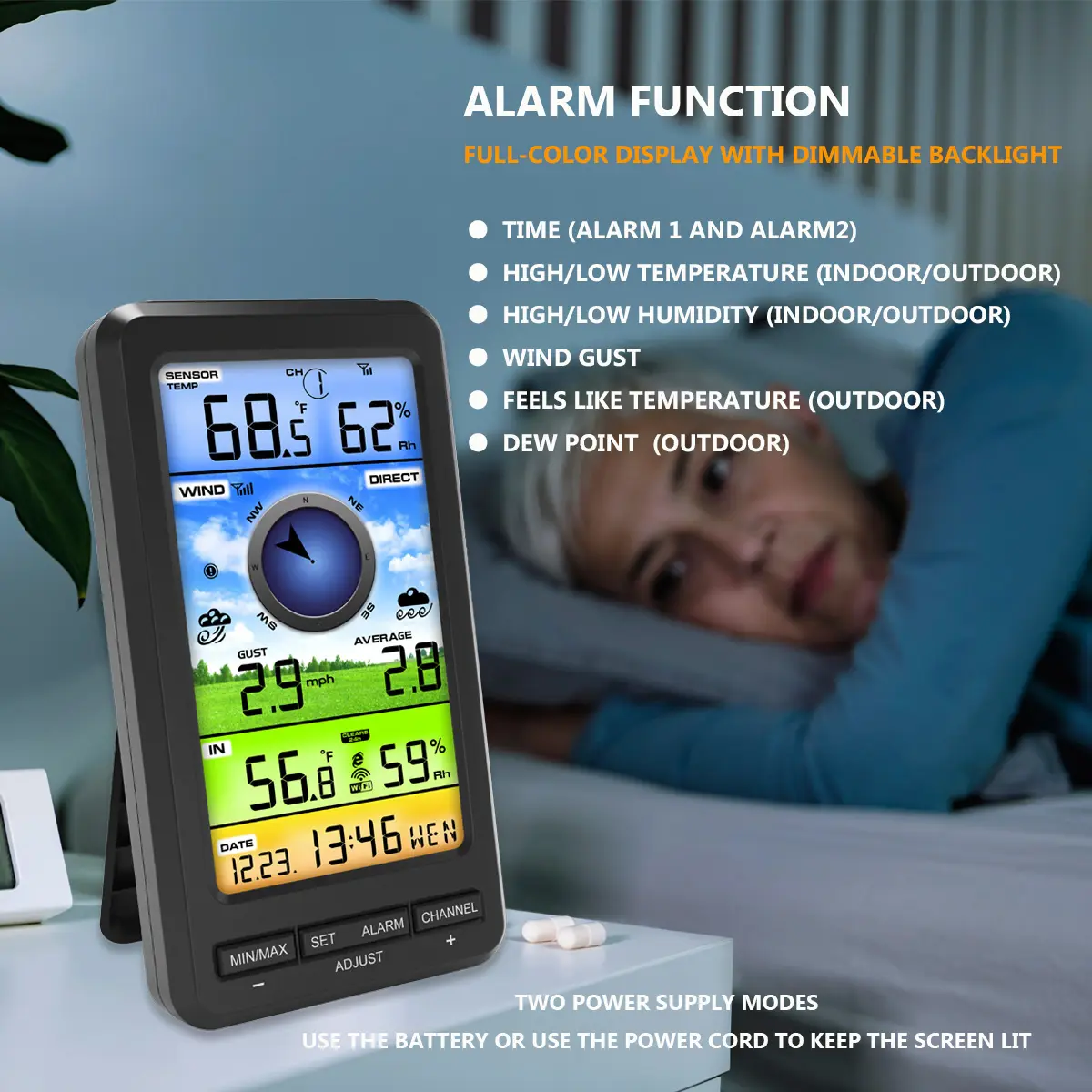 New WiFi Weather Station 2 In 1 Wind Speed/Direction Sensor Thermometer Hygrometer Smart Weather Station for Indoor and Outdoor