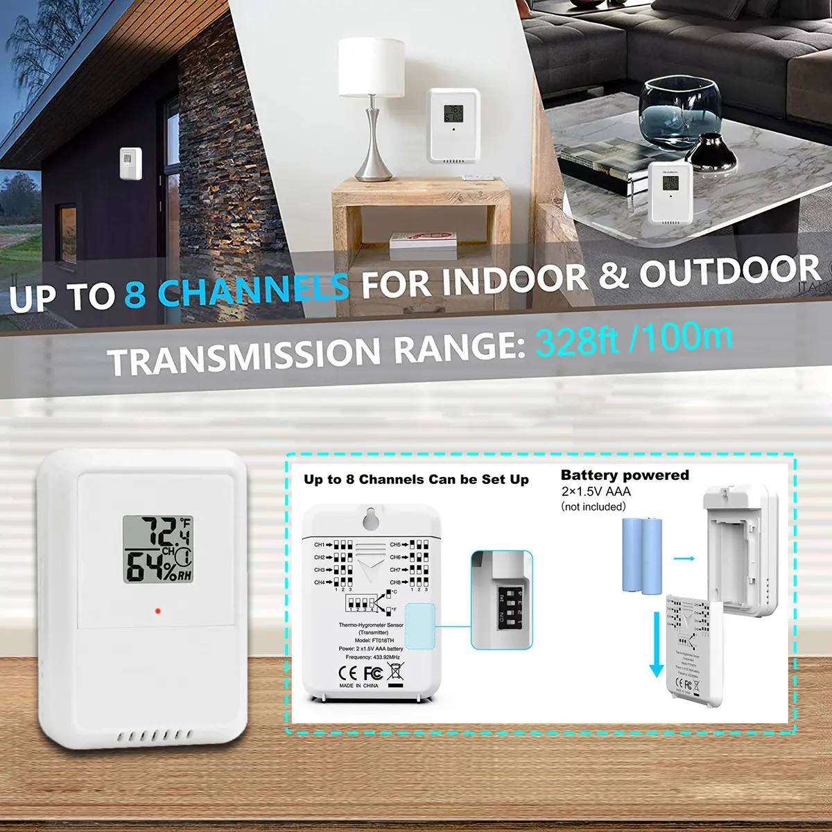 New WiFi Weather Station 2 In 1 Wind Speed/Direction Sensor Thermometer Hygrometer Smart Weather Station for Indoor and Outdoor