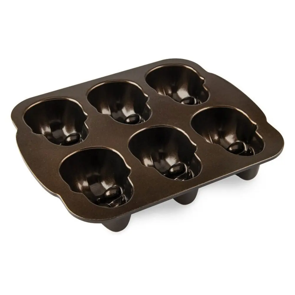 Halloween Skull Cake Pan Molds Non-Stick 3D Skull Mold Stainless Steel Skeleton Chocolate Molds for Chocolate Candy Cake