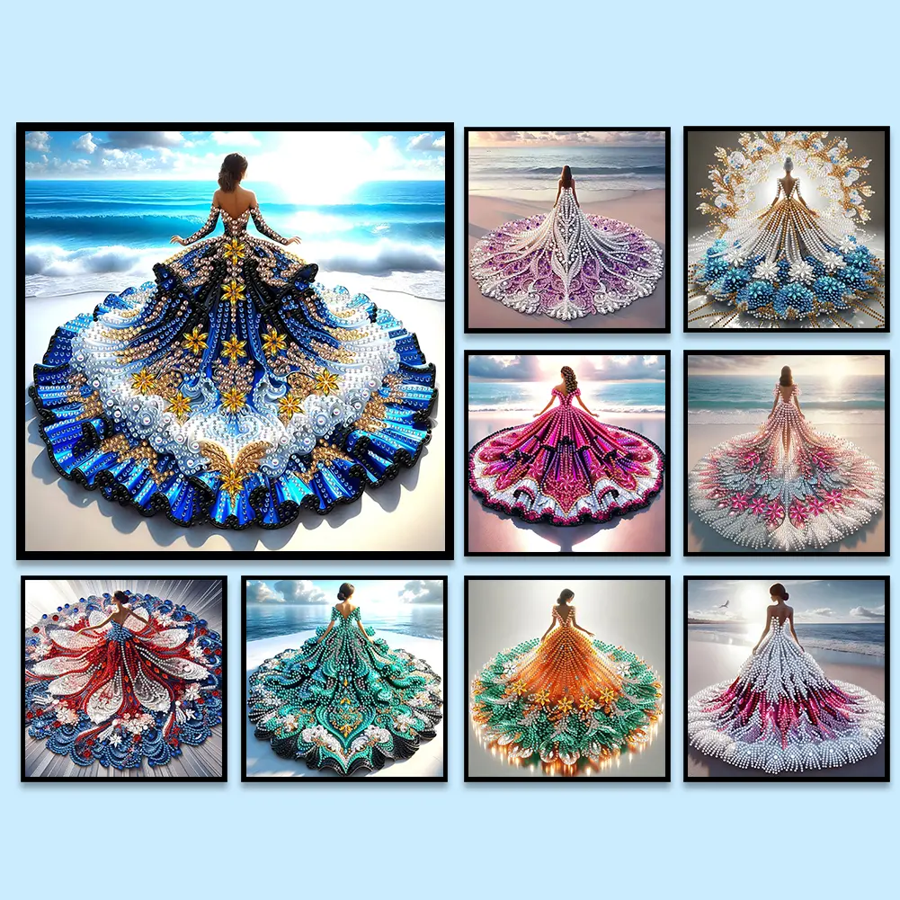5D DIY Partial Special Shaped Drill Diamond Painting Kit Girl Decoration 30x30cm
